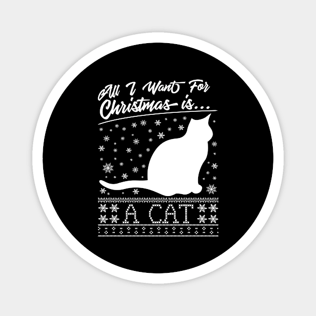 All I Want For Christmas Is A Cat Knit Pattern Magnet by Rebus28